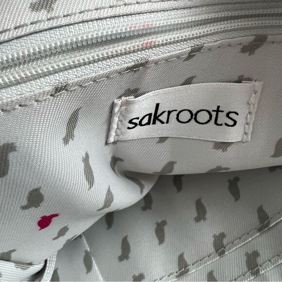 Sakroots Artist Circle Coated Canvas Peace Elephant Print Crossbody Bag Purse - Picture 11 of 16